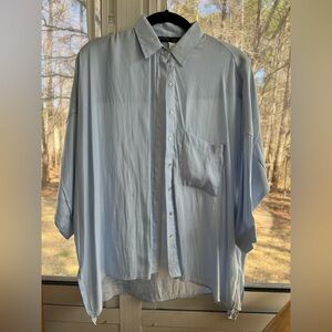 Zara Light Blue Men's Casual Button-Down Shirt